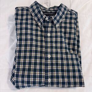 Men's Abercrombie & Fitch 100% Cotton Size L Blue/Green/Cream EUC Button Down